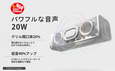 FUNLOGY ホームシアター Bセット (プロジェクター＋防水ワイヤレススピーカー2個) | 2台ステレオ大迫力サウンド 最大180インチ大画面 アウトドア キャンプ 野外シアター おうち映画館 家