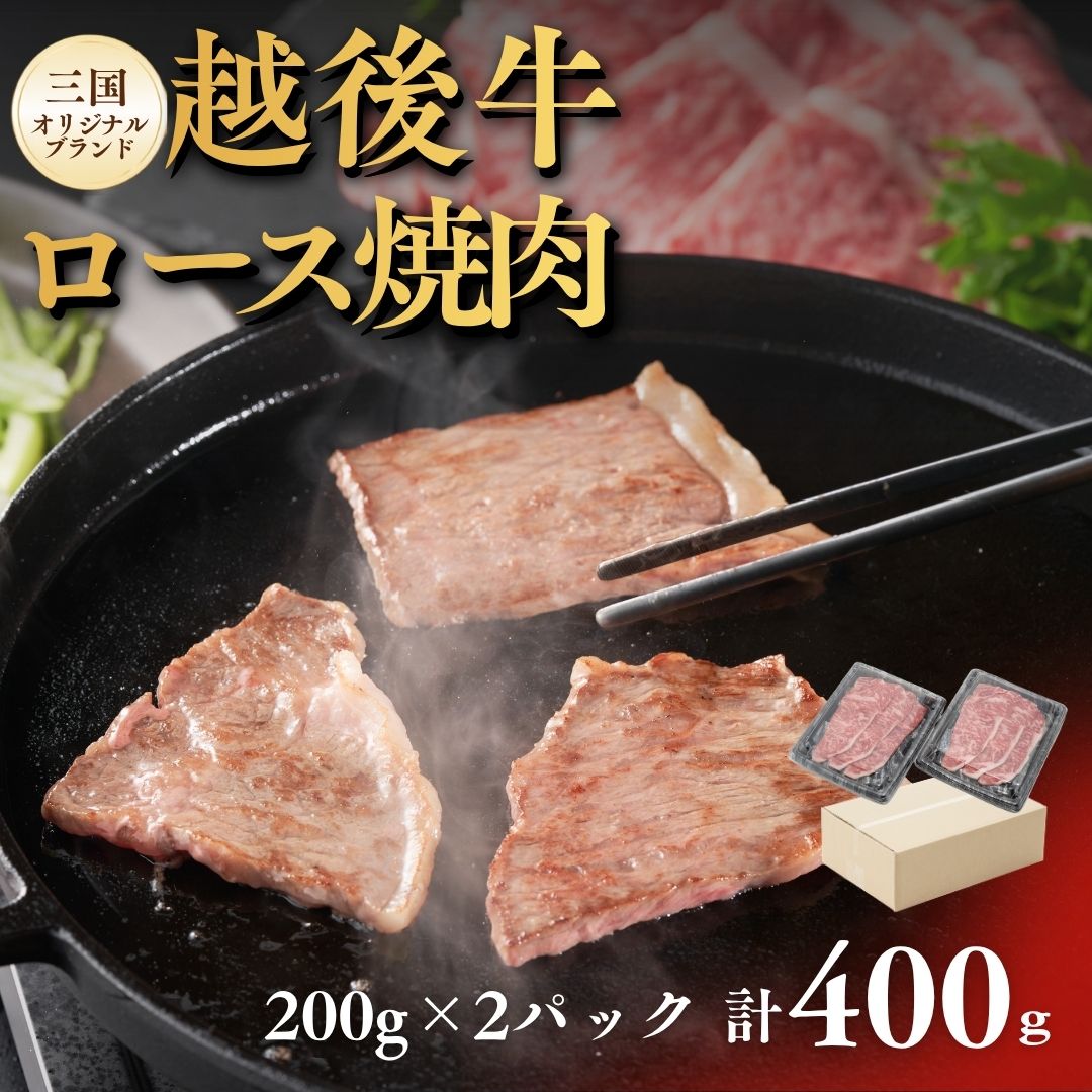 【ふるさと納税】ロース焼肉 越後牛 計400g（200g×2パック） 三国 焼き肉 新潟県産 ブランド牛 国産牛 和牛 牛肉 ロース肉 冷凍 ご褒美 ギフト 新潟県 小千谷市
