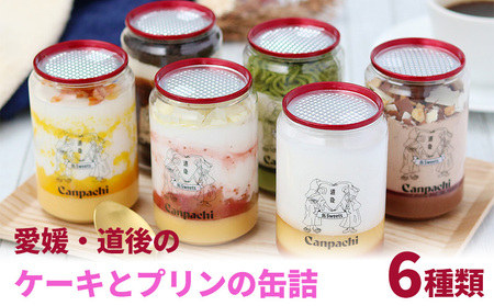 愛媛・道後のケーキとプリンの缶詰 6種類 | 高級 スイーツ 詰め合わせ ギフト ケーキ 冷凍 お菓子 愛媛県 松山市【FCT0032】
