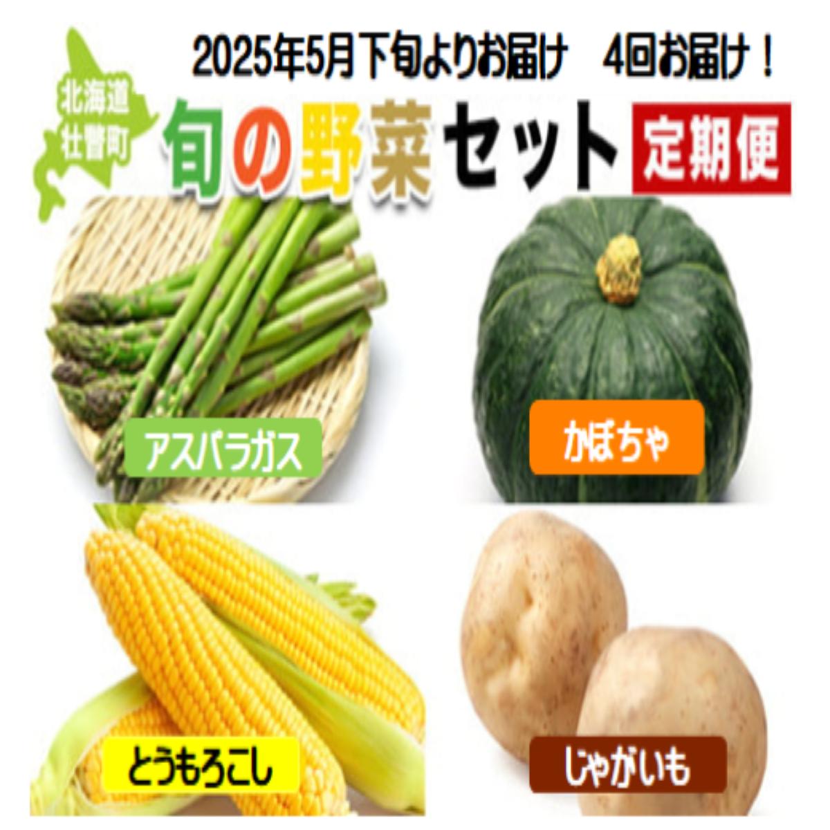 ＜2025年5月下旬よりお届け＞4回お届け！旬の野菜セット【アスパラガス・とうもろこし・カボチャ・じゃがいも】定期便 SBTA045