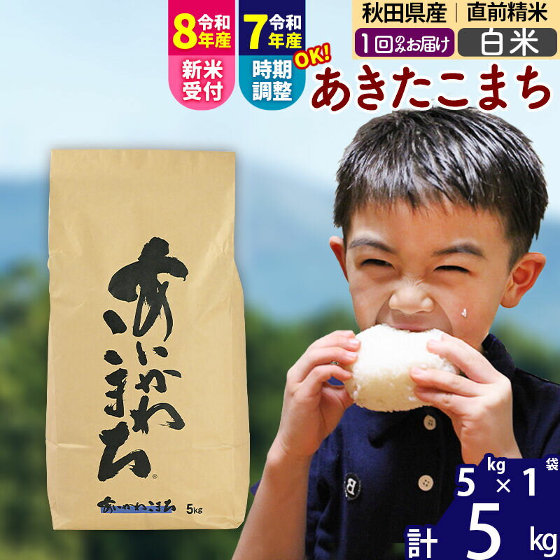 【ふるさと納税】※令和7年産／R8産新米予約※ 秋田県産 あきたこまち 5kg【白米】(5kg小分け袋) 【1回のみお届け】2025年産 2026年産 令和8年産 お届け時期選べる お米 藤岡農産 [藤岡農産 秋田 お米 あきたこまち 米どころ 東北]