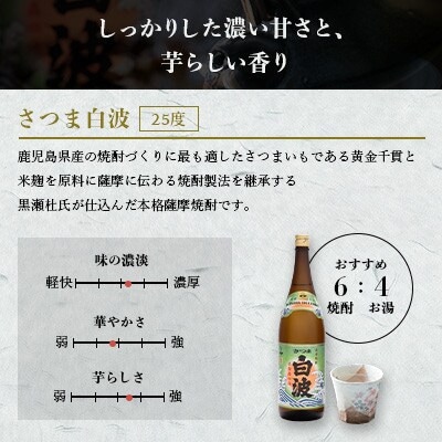 さつま白波&黒白波&さくら白波1800ml　各1本セット　B3-97【配送不可地域：離島】【1644170】