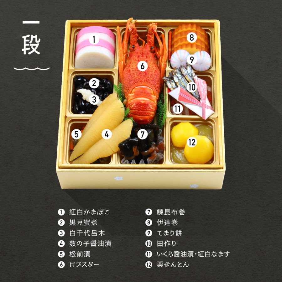 ＜レストランヒロミチ＞フレンチ&和風のおせち＜ネージュ＞三段重42品目（冷凍便）4人前【12月29日お届け】
