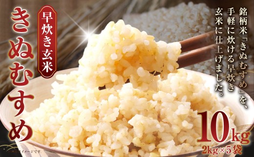 岡山県産きぬむすめ早炊き玄米10kg（2kg×5袋）