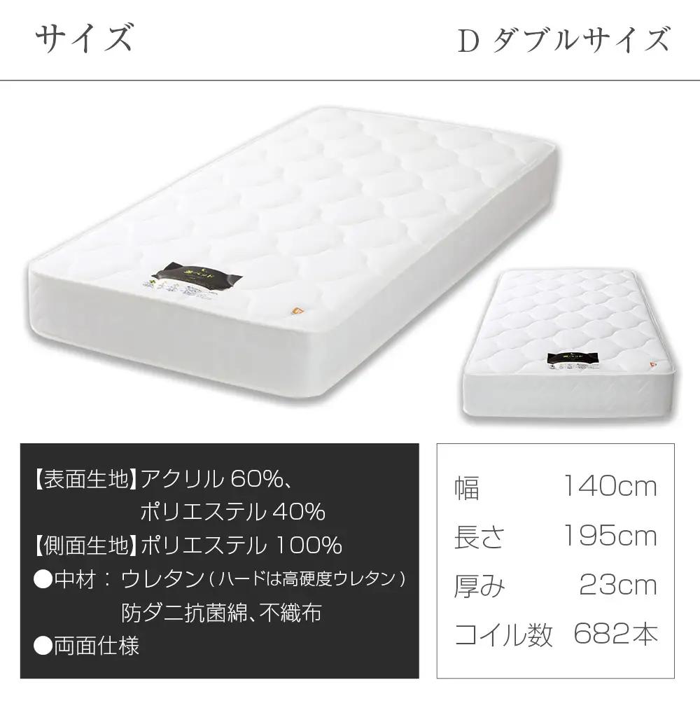 マットレス ダブル 夜香 ハイグレード2 抗ウイルス加工 衛生タイプ ポケットコイル 源ベッド 国産マットレス デオファクター deofactor 圧縮梱包 制菌加工 抗かび加工 両面仕様_CH041