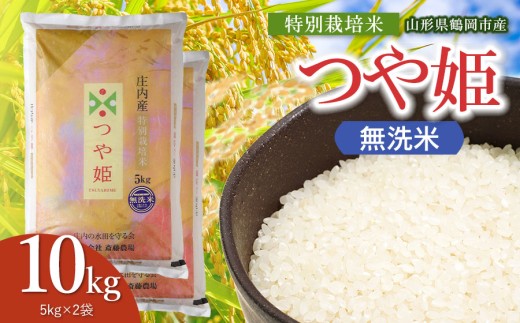 【令和8年産 新米】 斎藤農場の特別栽培米 つや姫 無洗米 10kg(5kg×2袋) 山形県鶴岡市 [K-881] | つやひめ 10キロ 米どころ 庄内米 ブランド米 米 コメ こめ 精米 ご飯 ごはん 美味しい お取り寄せ 農家直送 東北 山形 鶴岡市 国産 おすすめ 人気 返礼品
