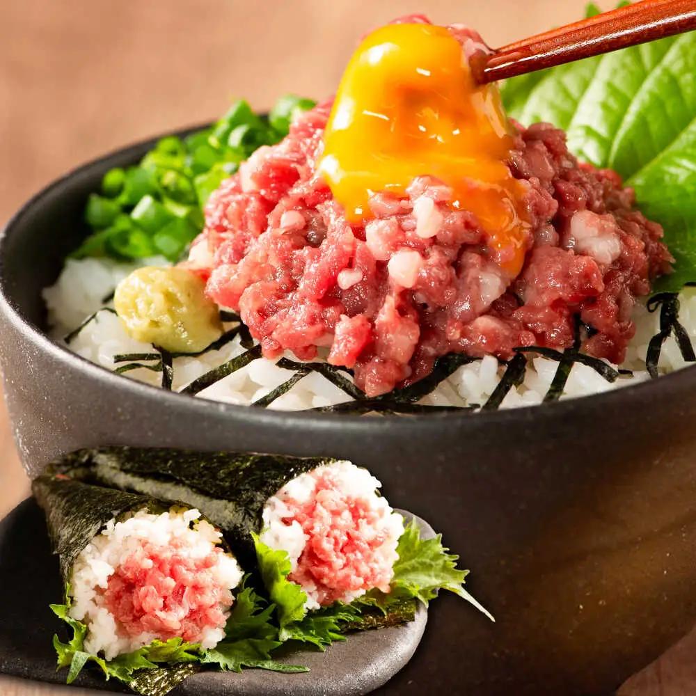 全12回定期便 熊本特産 馬刺しユッケ2種とネギトロの食べ比べセット 馬刺し 3888 BHAD059