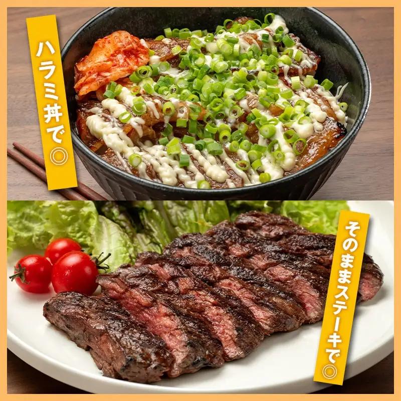 プレミアム 極厚 ハラミステーキ 1kg【熟成醤油だれ】  D0503（KYフーズ）やわらかい 焼肉 牛肉 牛はらみ ハラミ ステーキ