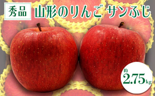 【2024年11月～12月発送分先行受付】「秀品」山形のりんご（サンふじ）約2.75kg_H083(R6)