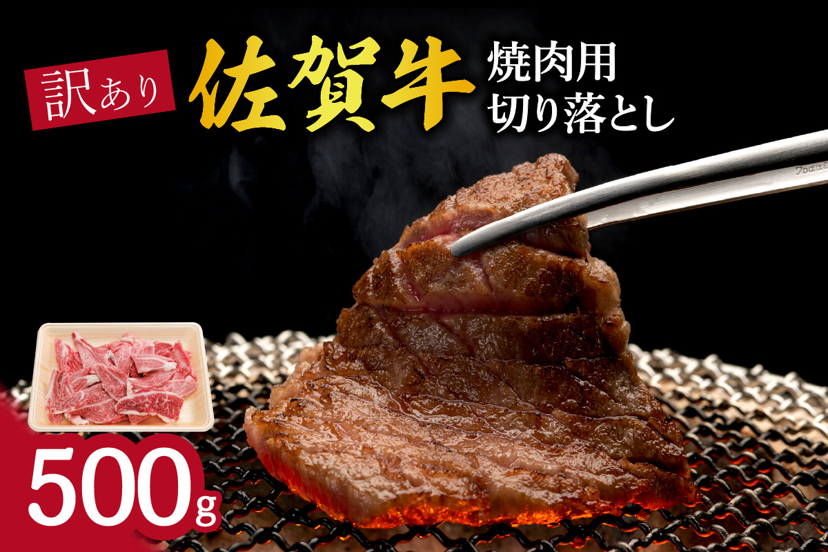 訳あり 佐賀牛 焼肉用切り落とし500g J1206