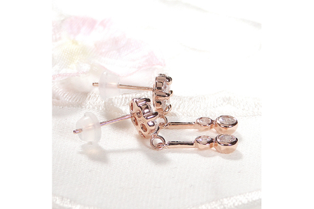 ピアス K18PG ピンクゴールド ダイヤモンド 【0.9ct】フラワー 花 揺れるピアス 振り子 スタッドピアス【f232-k18pg】 [株式会社オーダーメイドジュエリーメイ 山梨県 韮崎市 20