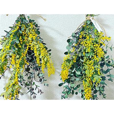 ふるさと納税 藤井寺市 毎年人気!春を運んでくるユーカリとミモザのスワッグ |  | 02