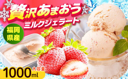 【4月以降発送】福岡産 あまおう ジェラート 1000ml アイス スイーツ イチゴ 苺 いちご[ABET006]