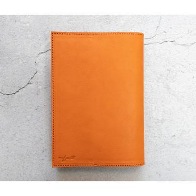 ふるさと納税 大川市 mafpinto ブックカバー 新書サイズ 本革 オレンジシュリンク