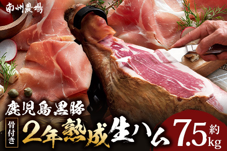 【南州農場】 生ハム  熟成 骨付き | 鹿児島黒豚 原木付き 生ハム 2年熟成 生ハム 黒豚 自然熟成 生ハム パーティー 鹿児島県産 黒豚 南州農場