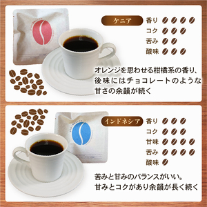 【みちのく潮風トレイル 限定パッケージ】ドリップパックコーヒー [赤/青]ケニア/インドネシア 各4袋(計8袋)