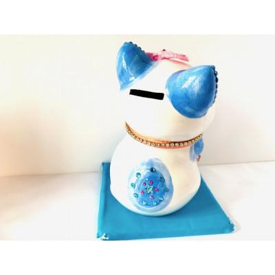ふるさと納税 中間市 風水ハッピーキャット(LL)ブルー(青座布団付き) |  | 03
