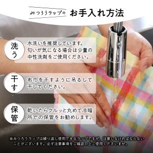 郡内織物のみつろうラップ３枚セット メンテナンス付 SDGs ふるさと納税限定