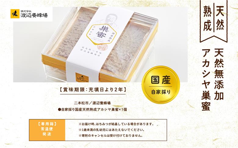 自家採り国産 天然熟成アカシヤ巣蜜【渡辺養蜂場】