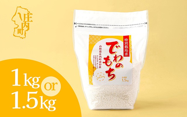 
                  特別栽培米 庄内産 でわのもち 1kg×1袋 or 1.5kg×1袋 もち米 令和7年産 2025年産 JAあまるめ 国産 単一原料米 山形 庄内平野 コシヒカリの原点、亀の尾発祥の地 庄内米 もち 餅 ふるさと納税
                