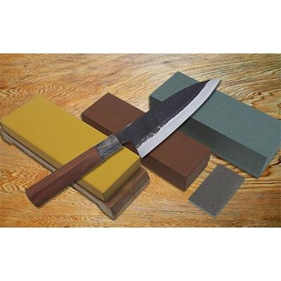 ふるさと納税 須崎市 【土佐打刃物】黒打ち舟行型万能包丁5寸(白鋼)+砥石セット