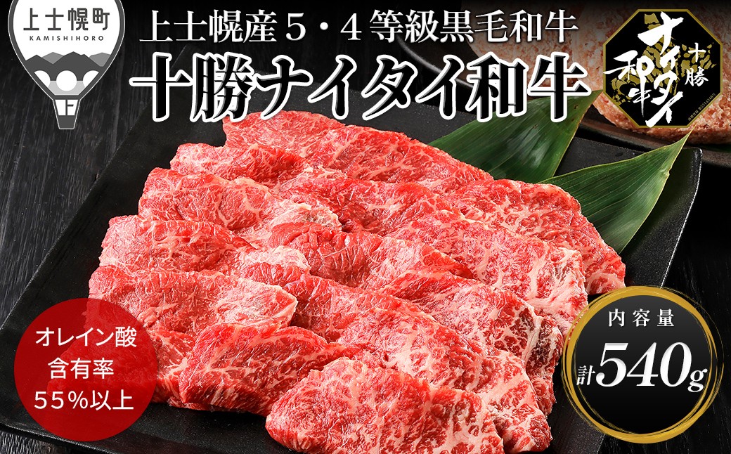 
                  十勝ナイタイ和牛 モモ 焼肉 ハンバーグ セット 計540g 国産 北海道 牛 肉 牛肉 国産牛 和牛 5・4等級 黒毛和牛 オレイン酸含有率55%以上 冷凍 ［015-N82］
                