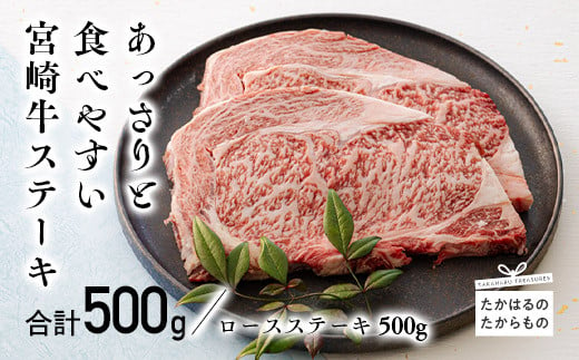 ミヤチク 宮崎牛ロースステーキ 2枚（500g）[国産 宮崎県産 ブランド牛 黒毛和牛 ギフト 贈答 プレゼント お中元 お歳暮]