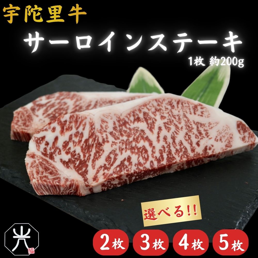 【ふるさと納税】【選べる枚数】宇陀里牛 サーロインステーキ 2〜5枚 (1枚 約200g) ／国産 黒毛和牛 牛肉 ステーキ バーベキュー BBQ キャンプ お中元 暑中見舞い お土産 お歳暮 正月 奈良県 宇陀市 光福久屋