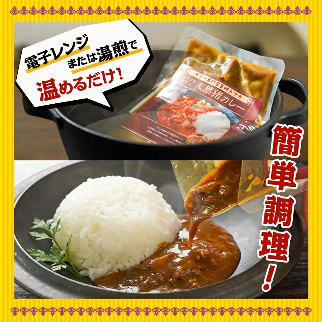 トプカ☆みやざきジビエ天然猪カレー5食セット※ポスト投函〔LD-J905〕_(都城市) カレー専門店 手づくり イノシシ ジビエカレー 和風 レトルト ポスト投函