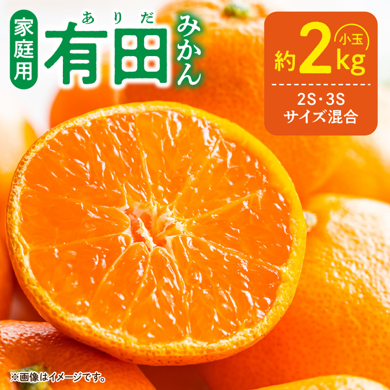 【2026年先行予約】家庭用 有田みかん 和歌山 小玉(2S,3Sサイズ混合) 約2kg_DZ6220
