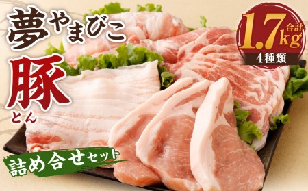 「夢やまびこ豚」詰め合わせセット 1.7kg | 豚肉 肉 詰め合わせ セット トンカツ 小分け 真空パック 冷蔵 送料無料