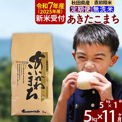 ふるさと納税 北秋田市 令和7年産 新米受付《定期便11ヶ月》あきたこまち 5kg 無洗米|foap-30311