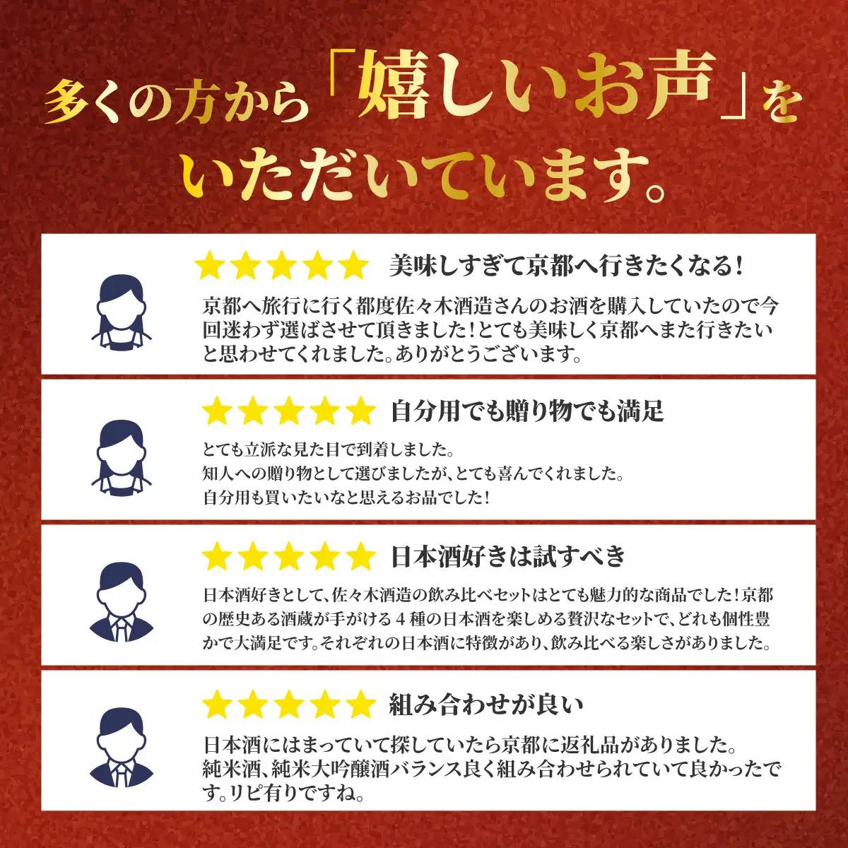 【佐々木酒造】日本酒 飲み比べ（300ml×5本）｜京都 人気シリーズ おすすめ日本酒セット