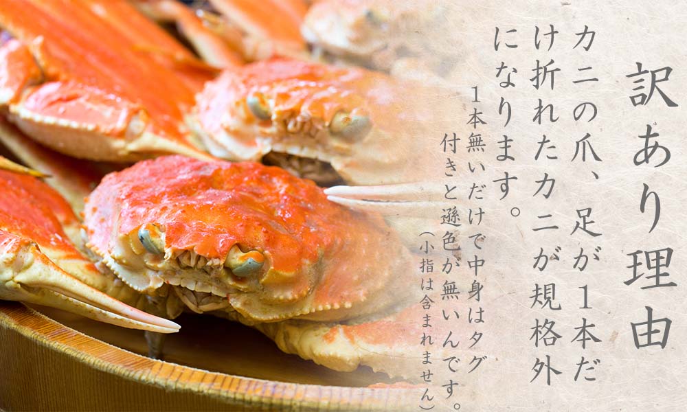 【蒸し】松葉ガニ 大2枚 訳あり ご自宅用 (1枚800〜940g前後) ズワイガニ かに TM4 0714