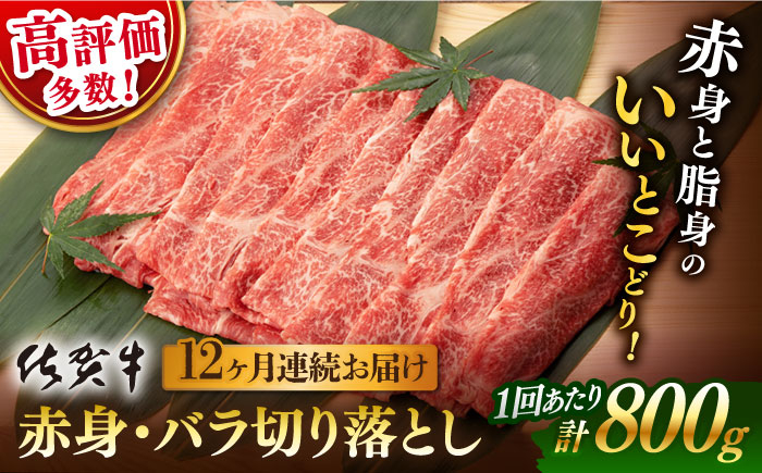 
【12回定期便】 佐賀牛 赤身・バラ 切り落とし 800g 400g ×2P 総計 9.6kg【桑原畜産】 [NAB052] 佐賀牛 牛肉 佐賀県産 黒毛和牛 ブランド牛 佐賀牛 牛肉 A4 切り落とし きりおとし 定期便
