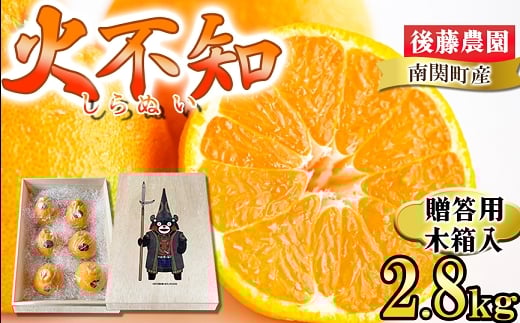 【桐箱入り】後藤農園 くまモン木箱入り 不知火 2.8kg  ギフト プレゼント 贈答用 南関町産 フルーツ 果物 くだもの 柑橘 国産