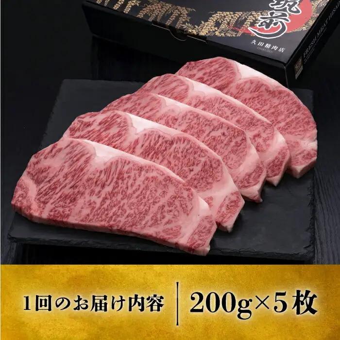 【全10回定期便】博多和牛 サーロインステーキ 200g×5枚 VBK021 ステーキ 5枚