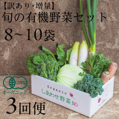 【ふるさと納税】【毎月定期便】しあわせ野菜畑のシェフMセット　(訳あり規格外の有機野菜を一部使用)全3回【配送不可地域：離島・北海道・沖縄県・四国・九州】【4066017】
