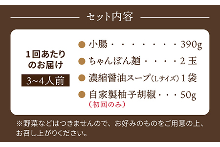 【全12回定期便】やましょう もつ鍋セット（醤油味）3〜4人前 [IAL004]