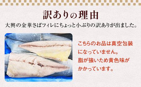 訳あり　2L金華さばフィレ 10枚 冷凍 鯖 サバフィレ 骨取り 焼き魚 煮物 切り身