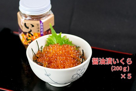 【北海道根室産】瓶いくら200g×5本 D-66020