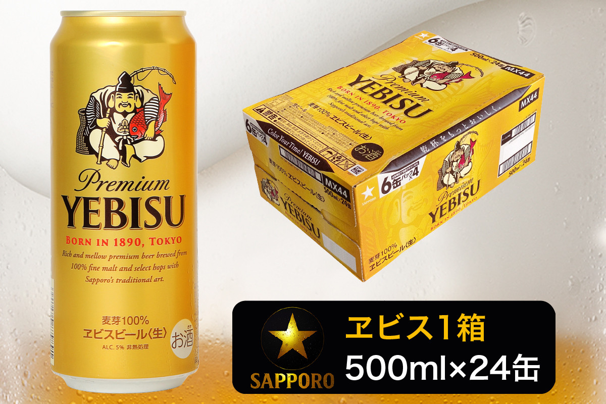 
a21-011　エビス 500ml×1箱【焼津 サッポロ ビール】
