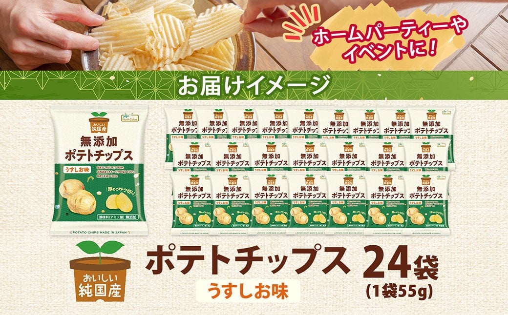 純国産 ポテトチップス うすしお味 24袋