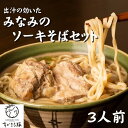 【ふるさと納税】そば 生麺 みなみのソーキそば 【沖縄ブランド豚キビまる豚使用】 3食セット