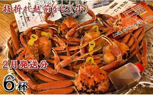 【先行予約】名人が茹でる 指折れ訳あり越前がに(小) 6杯 やまに仕込み【2月発送分】 [H-4302_02]