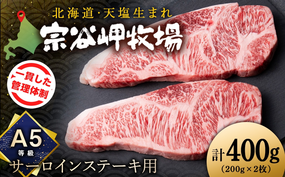 
                  宗谷岬和牛　サーロインステーキ×2（計400ｇ）
                