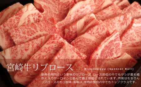 ＜宮崎牛＞リブロース焼肉900g ※90日以内出荷【E116】