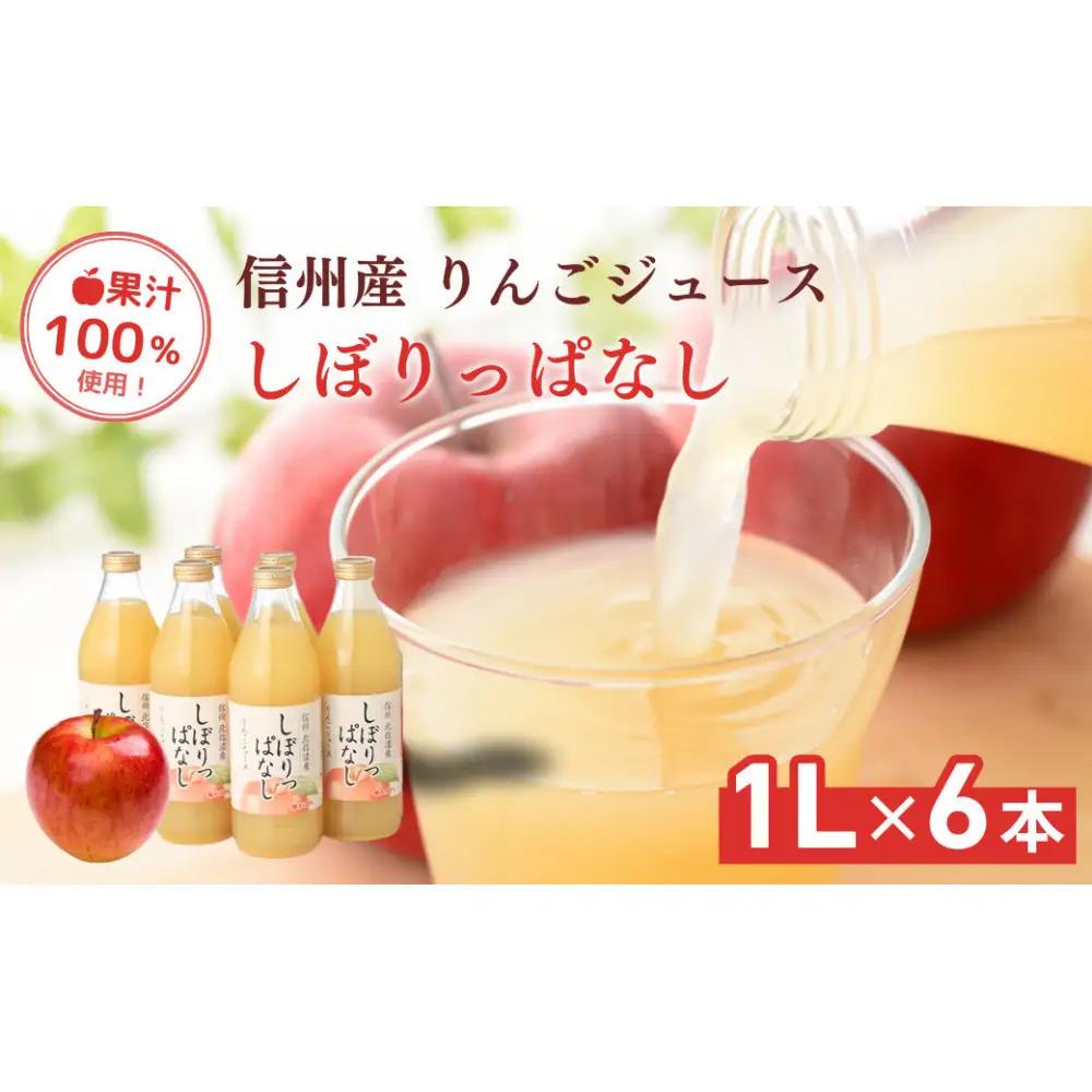 信州産 りんごジュース 「しぼりっぱなし」 果汁100％ (1L×6本) | ジュース りんご ストレート 信州産