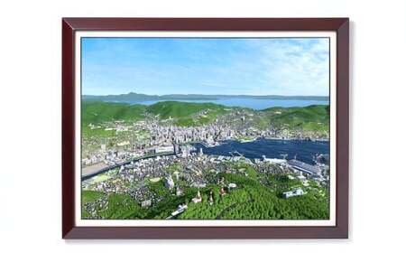 北九州市の地図情報会社のゼンリンが作る 「俯瞰図額絵 長崎市／稲佐山(三々)」
