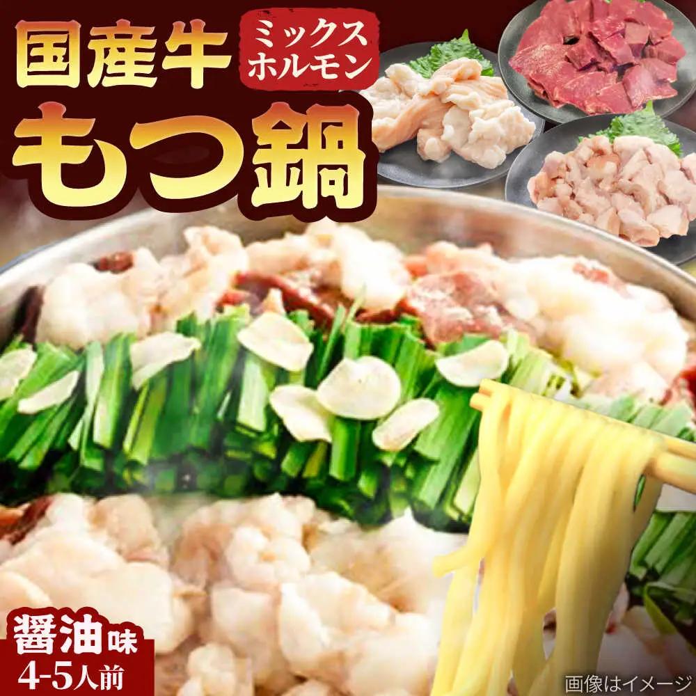 「上田商店」工場直販 もつ鍋セット(醤油/4-5人前)[BGAD061]モツナベ